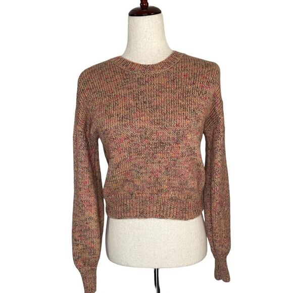 Intermix Vanessa Pink Puff Sleeve Cropped Sweater| Size S - Picture 4 of 10